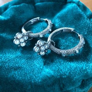 Judith Ripka Hoop Earrings with Charm